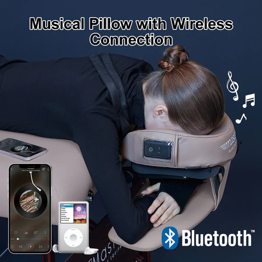 Spabodega High Fidelity Sound Ultra Plush Face Cushion- Bluetooth Music Massage Pillow-Otter Color