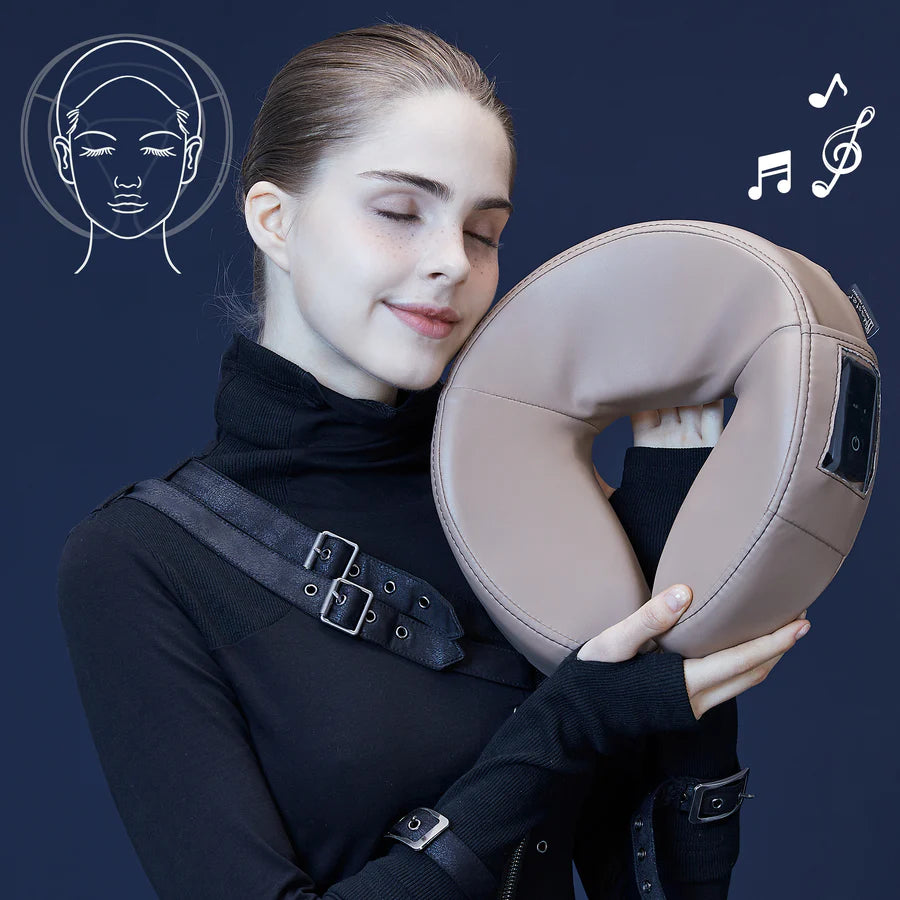 Spabodega High Fidelity Sound Ultra Plush Face Cushion- Bluetooth Music Massage Pillow-Otter Color