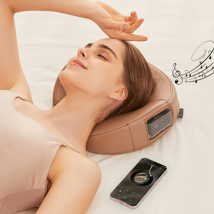 Spabodega High Fidelity Sound Ultra Plush Face Cushion- Bluetooth Music Massage Pillow-Otter Color