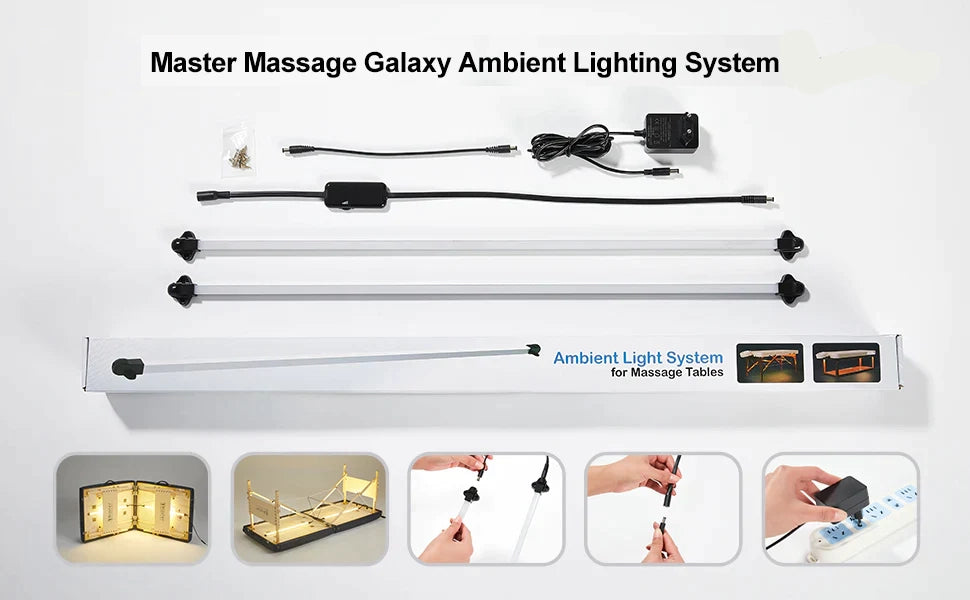 Spabodega 30" Roma II Portable Massage Table Deluxe Package with Ambient Light System