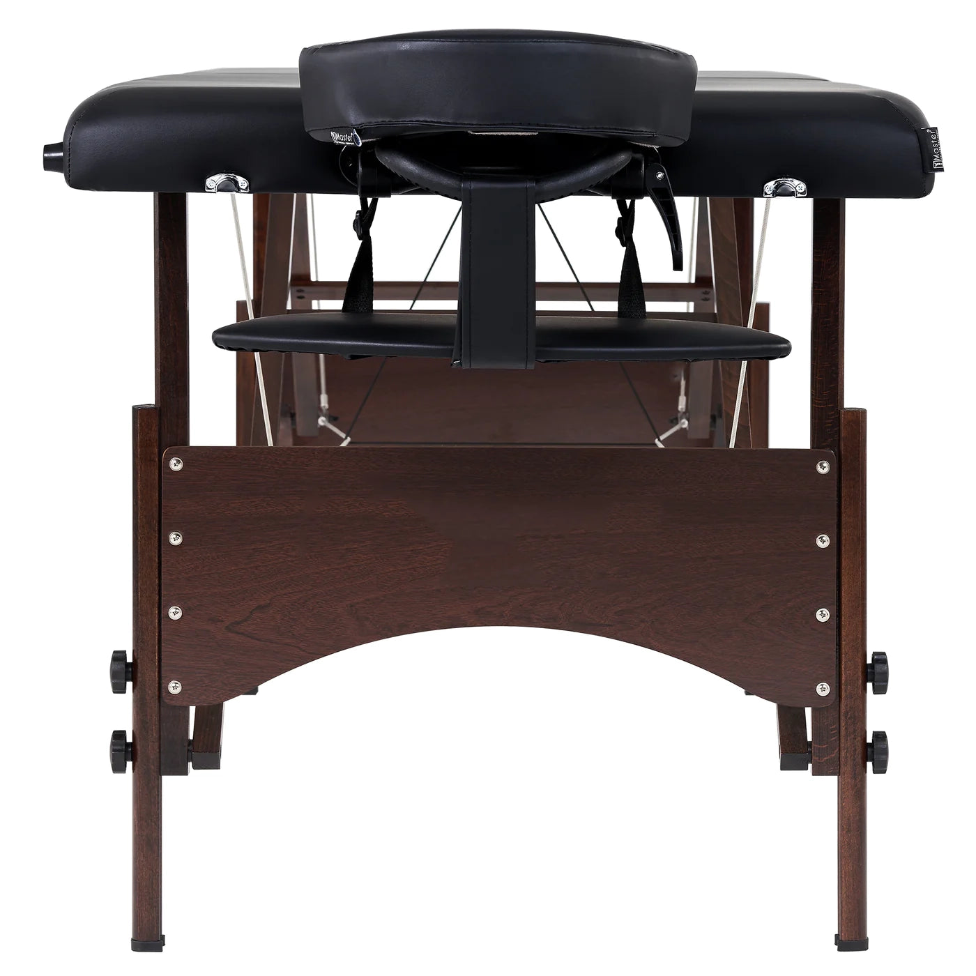 Spabodega 28" Argo Portable Massage Table Package in Black Upholstery, Walnut Legs