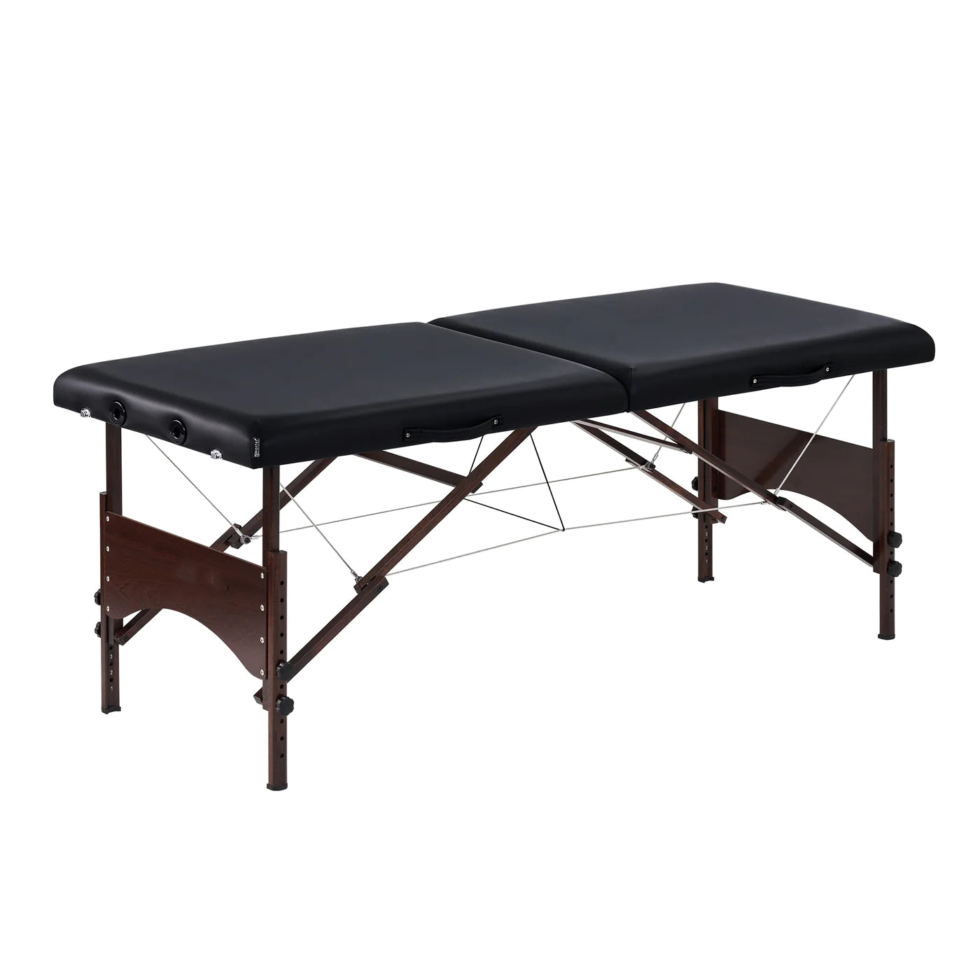 Spabodega 28" Argo Portable Massage Table Package in Black Upholstery, Walnut Legs