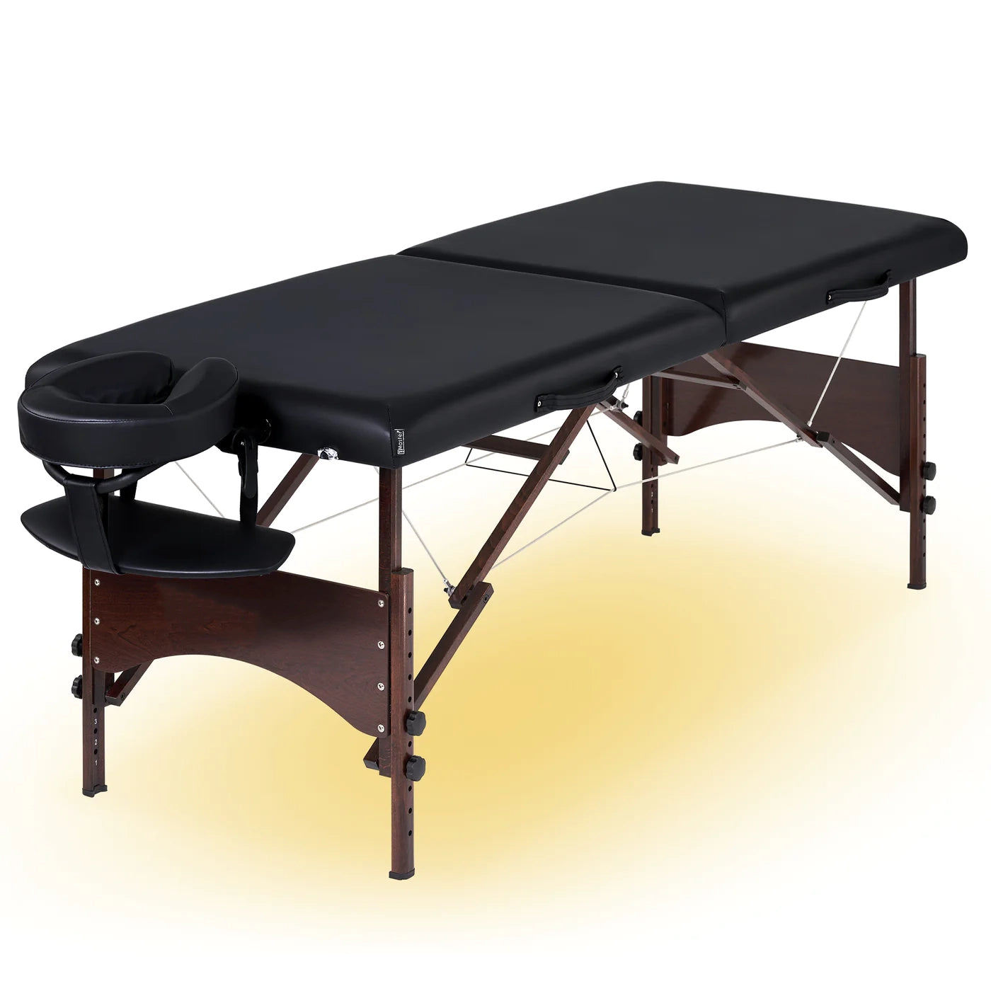 Spabodega 28" Argo Portable Massage Table Package in Black Upholstery, Walnut Legs