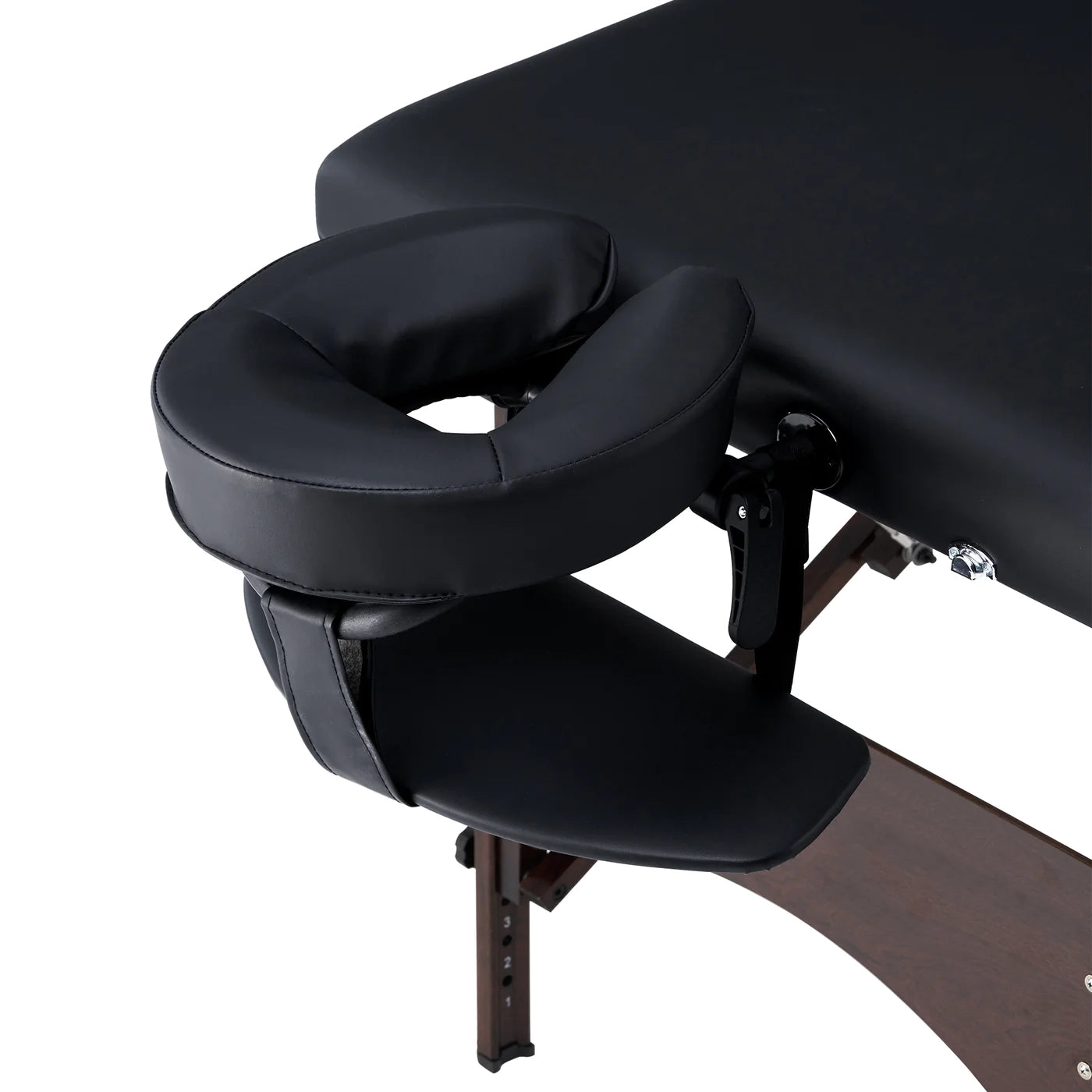 Spabodega 28" Argo Portable Massage Table Package in Black Upholstery, Walnut Legs