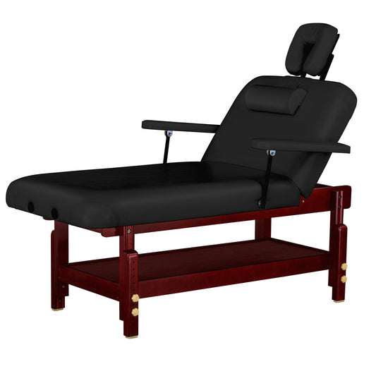 Spabodega 31" MONTCLAIR™ Stationary Massage Table Package with Lift Back Action & MEMORY FOAM! (Black Color )