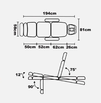 Spabodega Sonora 240 Electric Beauty Bed with Adjustable Tilting Leg Rest & Backrest
