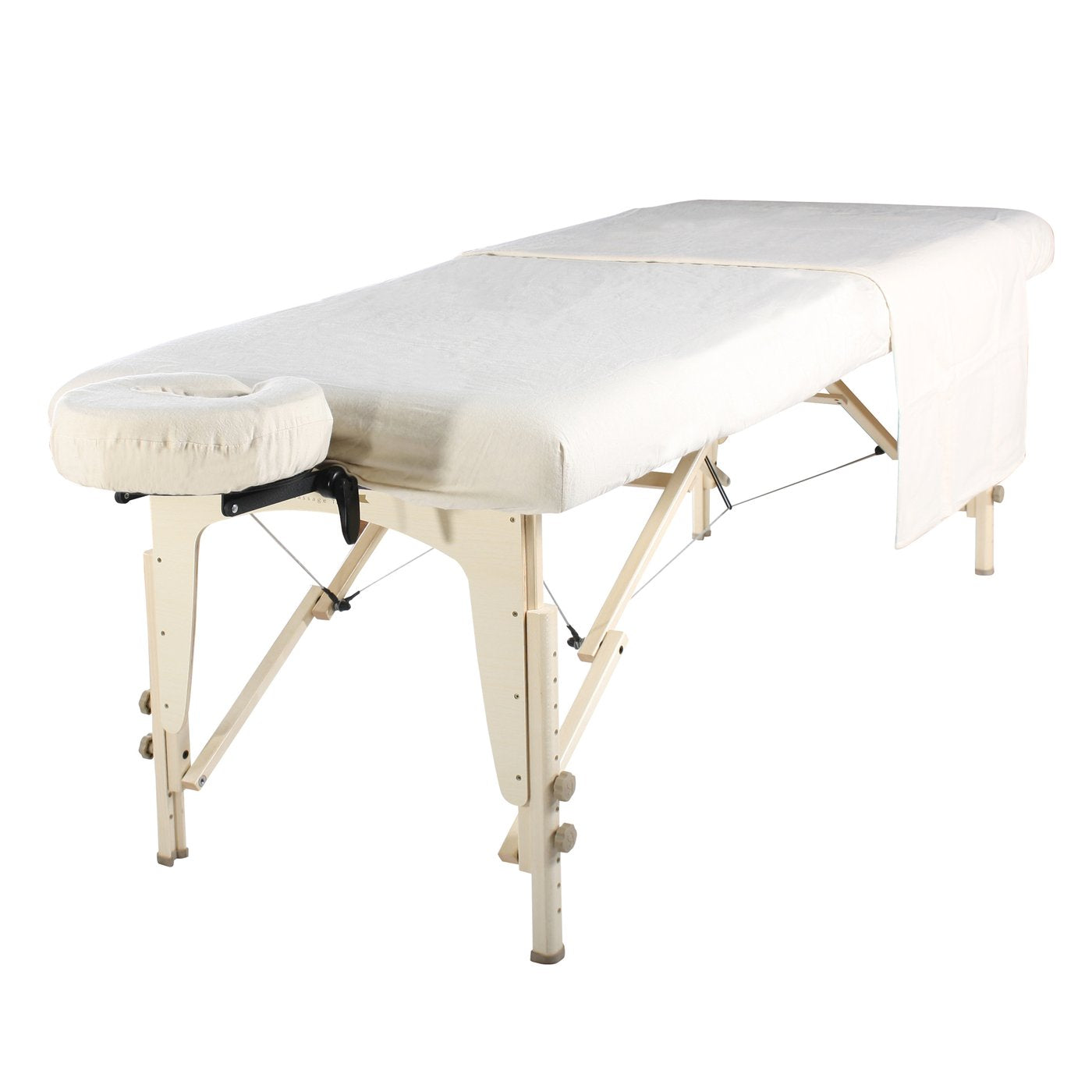 Spabodega Deluxe Massage Table Flannel 3 Piece Sheet Set - 100% Cotton-Pure White