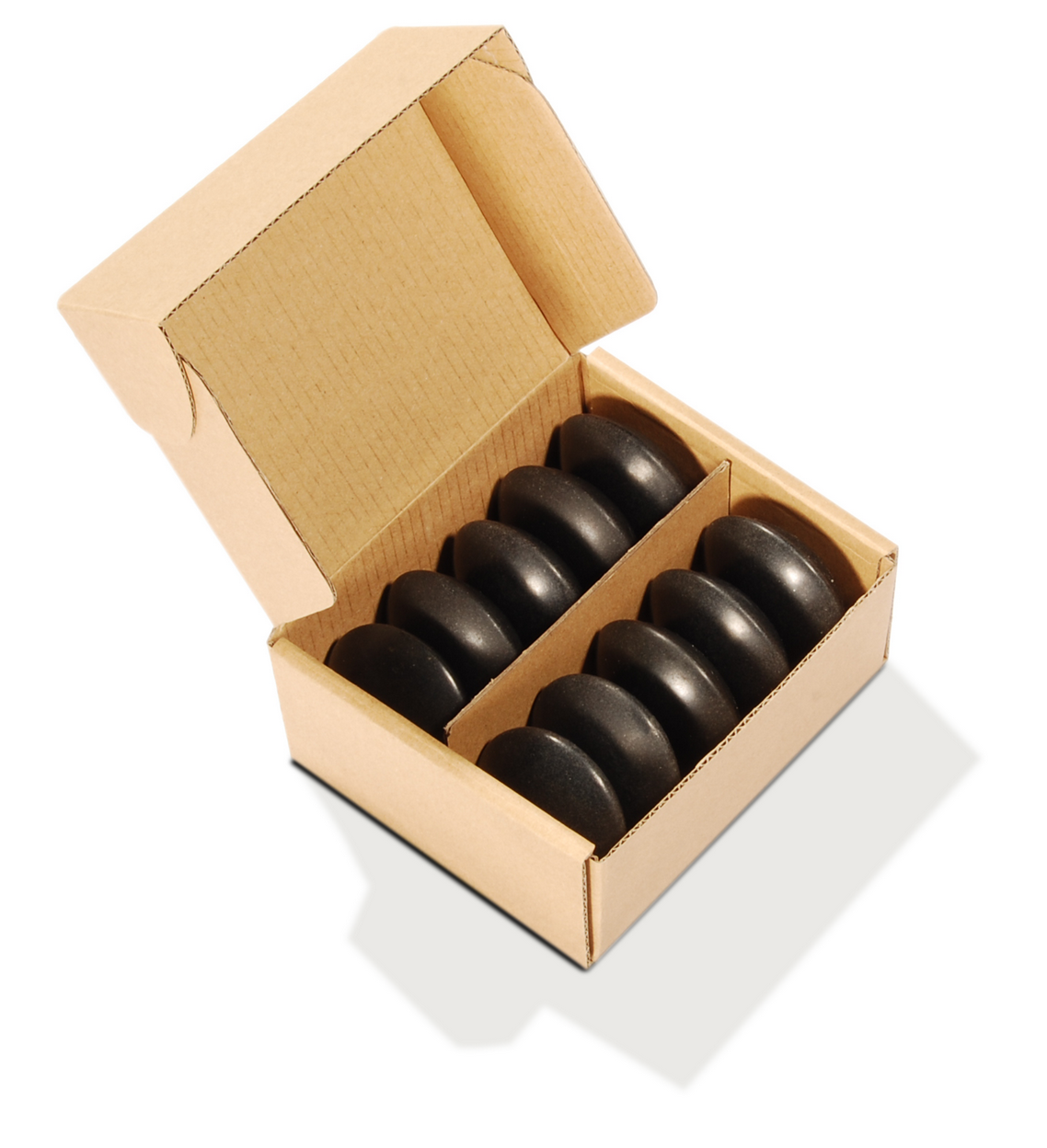 Contour shape Malteser Balsalt Stone for Hot Stone Massage 10 Piece Pack