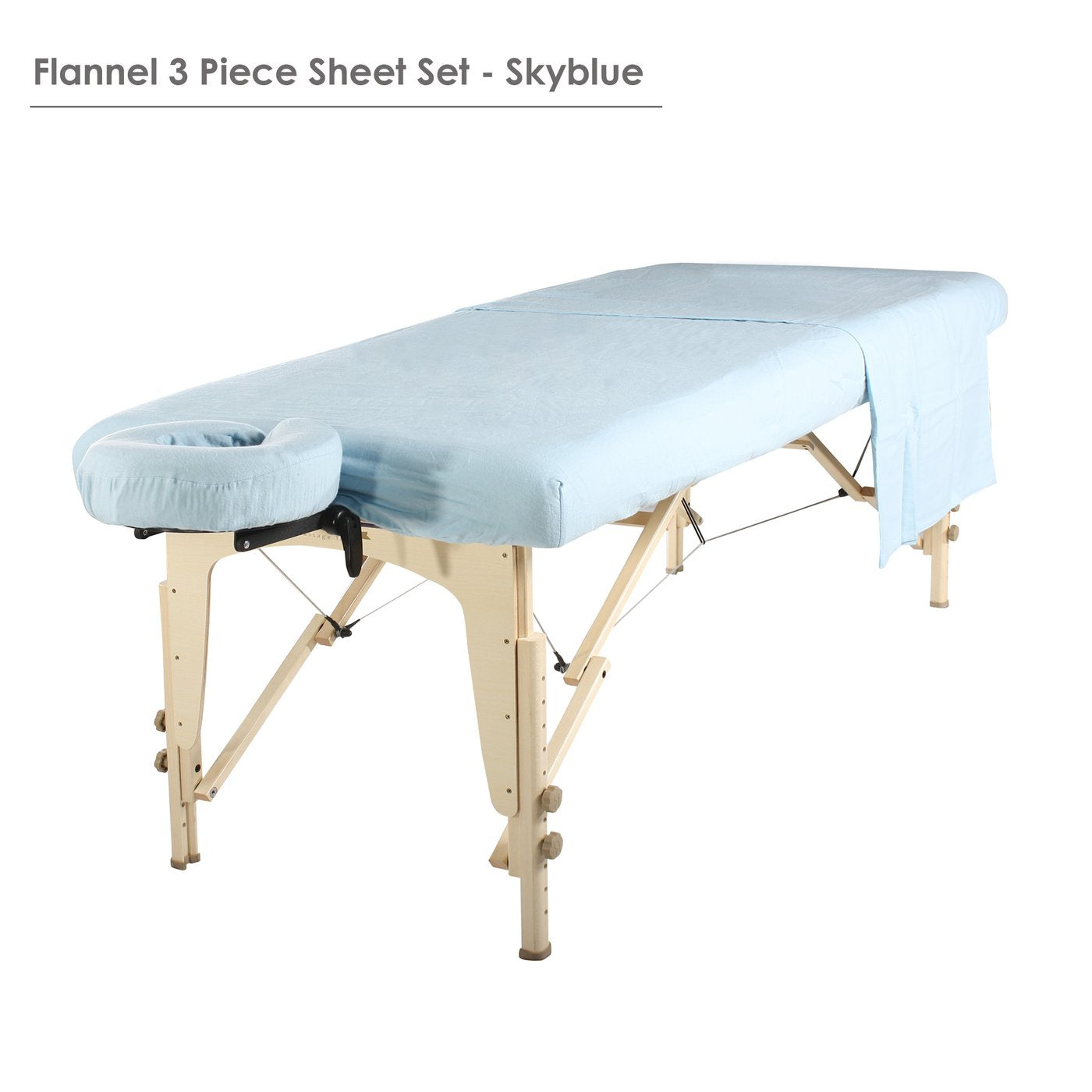 Spabodega Deluxe Massage Table Flannel 3 Piece Sheet Set - 100% Cotton-Pure White