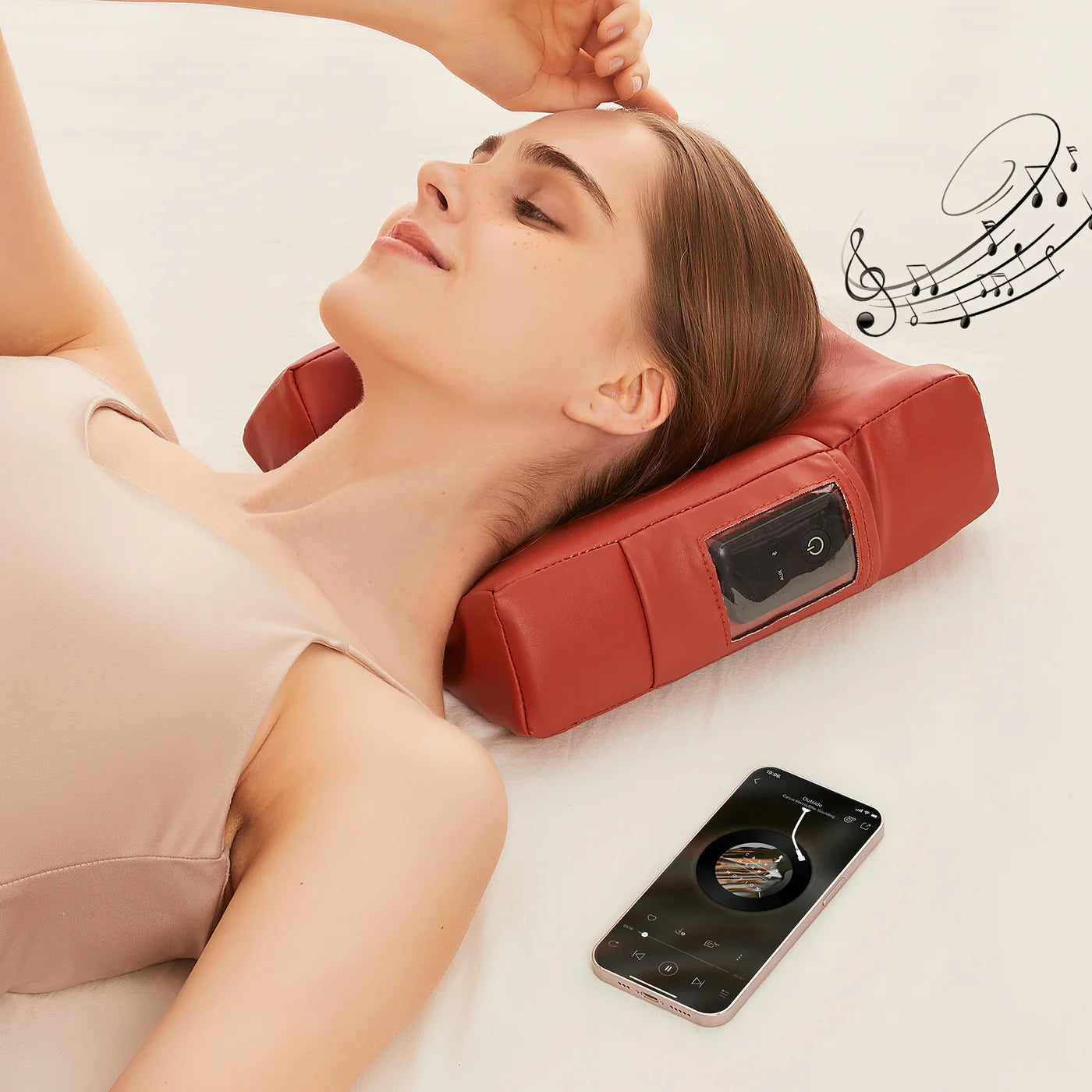 Spabodega High Fidelity Sound Ergonomic Dream Face Cushion- Bluetooth Music Massage Pillow