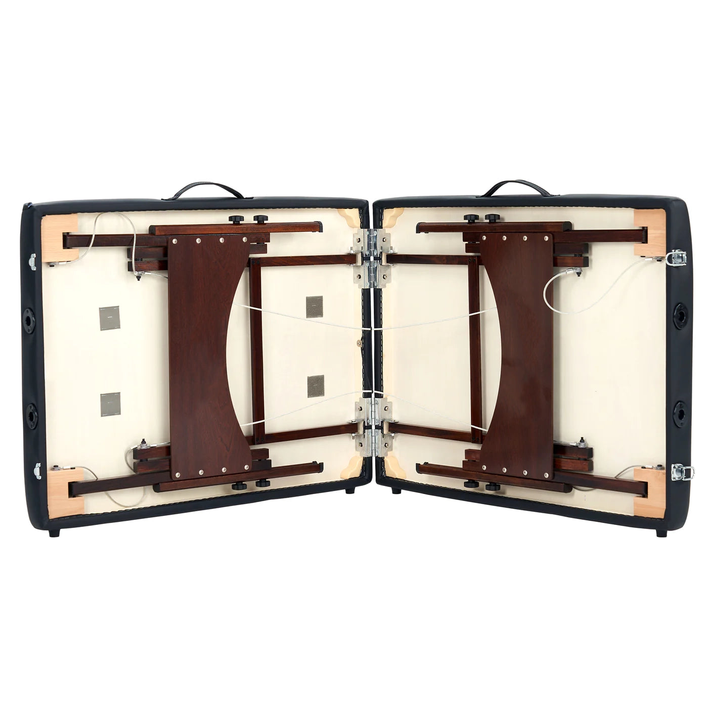 Spabodega 28" Argo Portable Massage Table Package in Black Upholstery, Walnut Legs