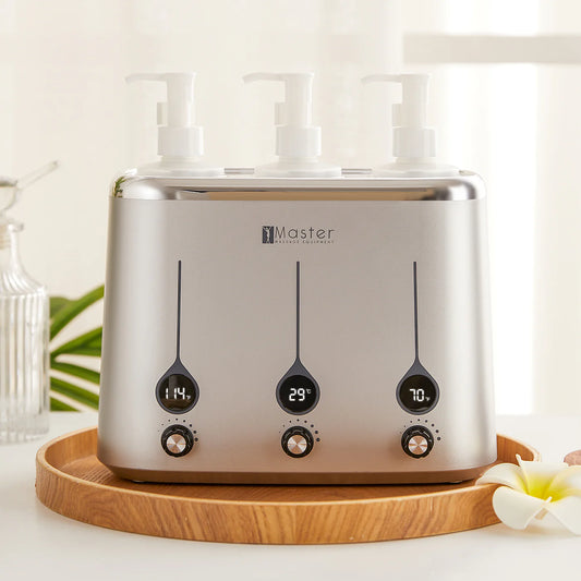 Spabodega Gen-II 3-Bottle Oil Warmer, Sleek, Modern Design with 3 Bottles