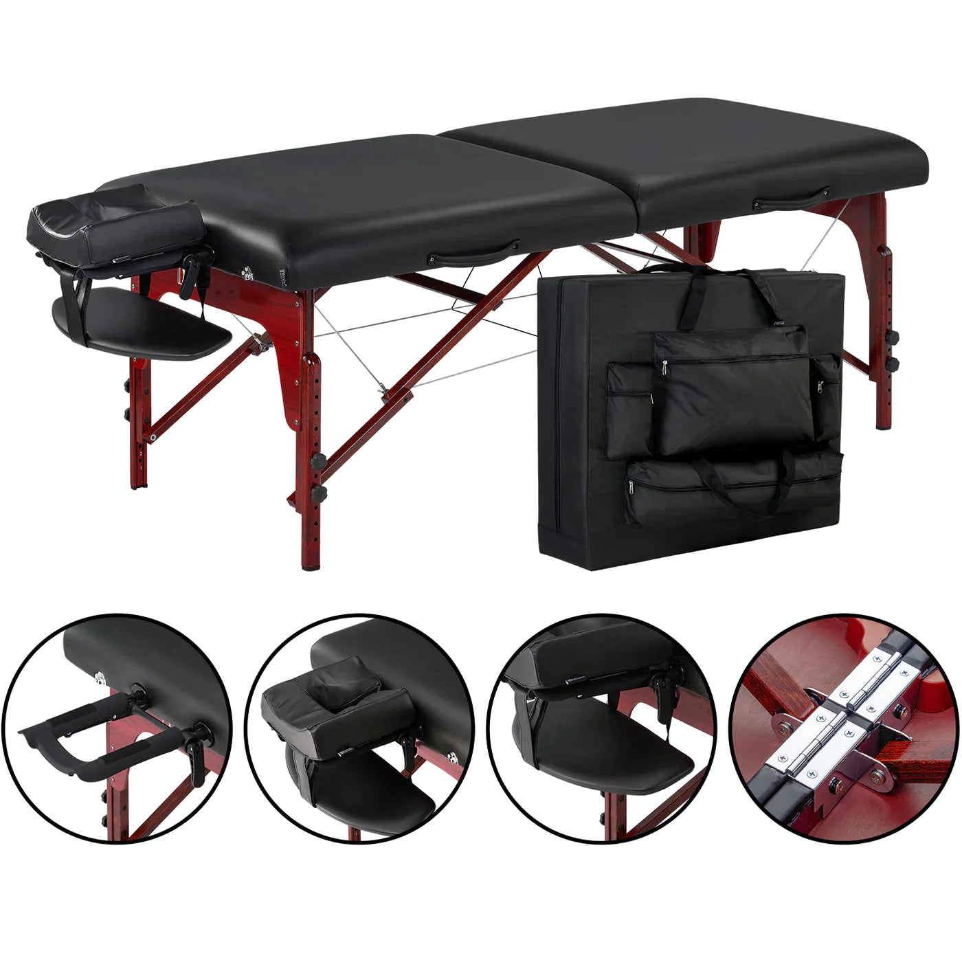 Spabodega 31" Montclair™ Salon Therma-Top® - Ultimate Massage Table and Package, Has All the Bells & Whistles! (Black Color)