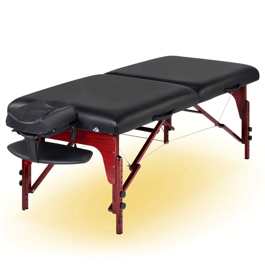 Spabodega 31" Montclair™ Portable Massage Table Package (Black) with Ambient Light System