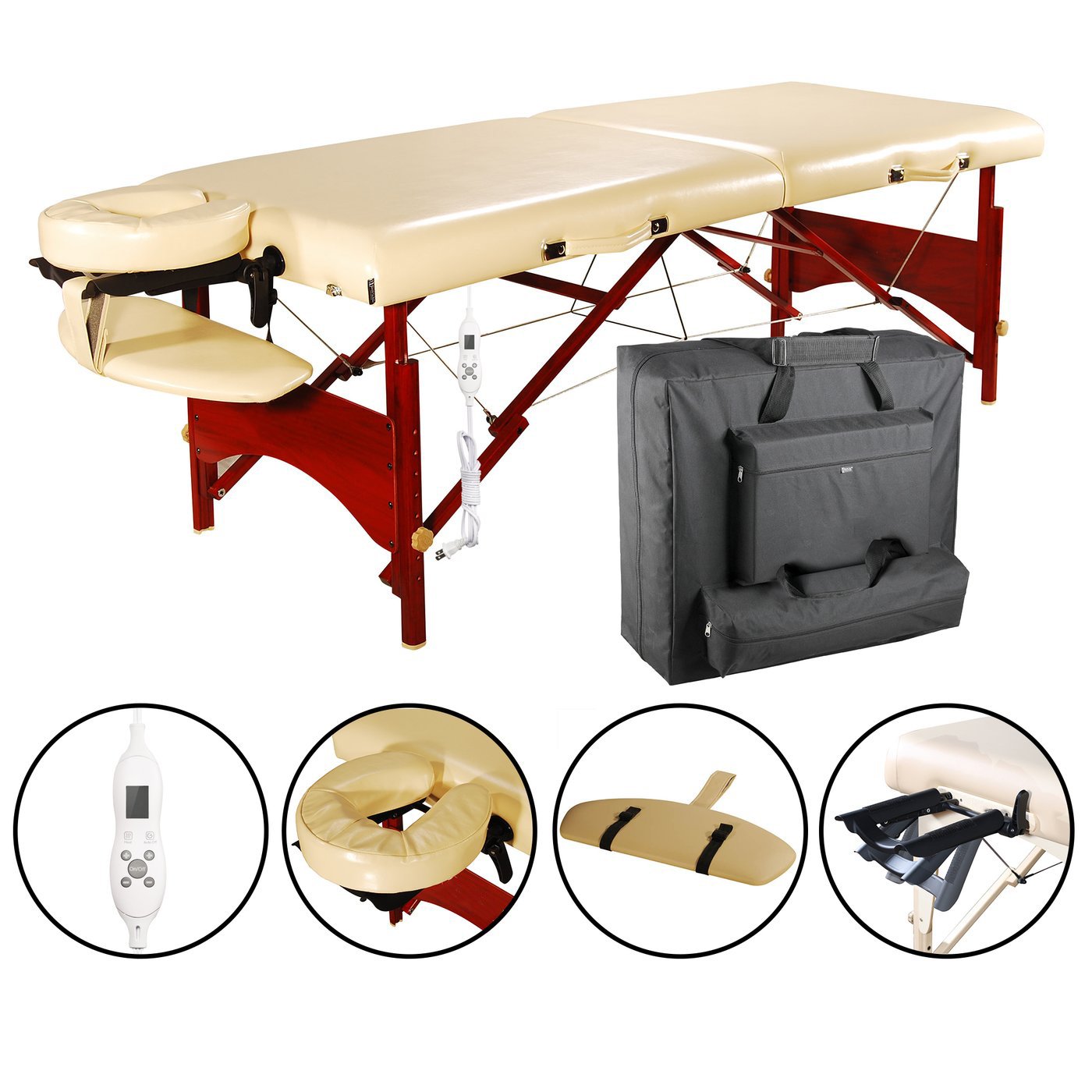 28" Caribbean / Vista ™ Portable Massage Table Package with Memory Foam, Regulation Size & Easy to Move Around! Cream Color