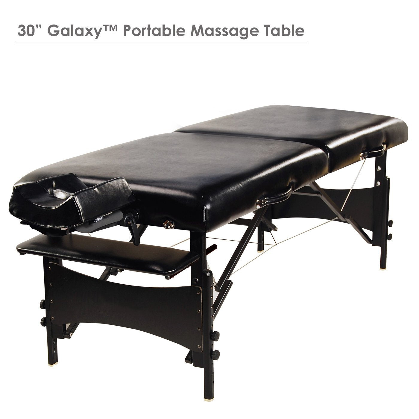 30" GALAXY™ Portable Massage Table Package with THERMA-TOP® - Built-In Adjustable Heating System, Sophisticated Black on Black Color Theme!