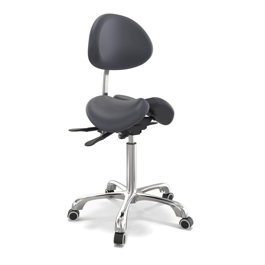 Berkeley Ergonomic Split Seat Style Backrest Saddle Stool with Two Tilting Option